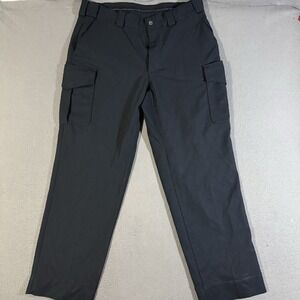 Blauer Pants Mens 36 Blue Cargo Pockets Polyester‎ Trousers Uniform Raw Hem